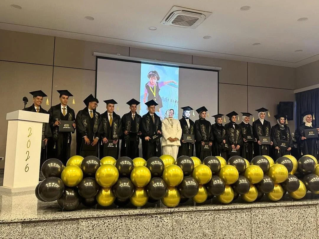 Graduates on stage